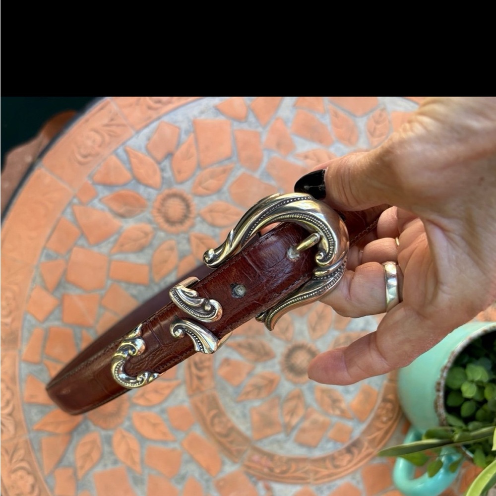 SOLD on Depop Brighton brown leather belt Sz M
